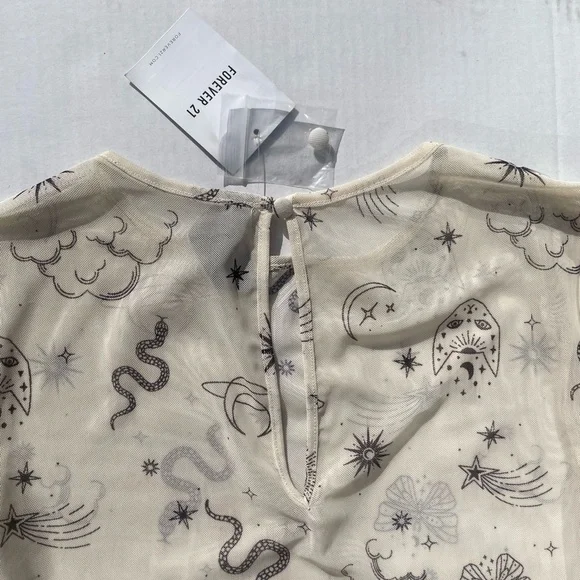 NWT Frederick’s of Hollywood x Forever 21 Sheer Celestial Bodysuit | Large - Picture 7 of 9